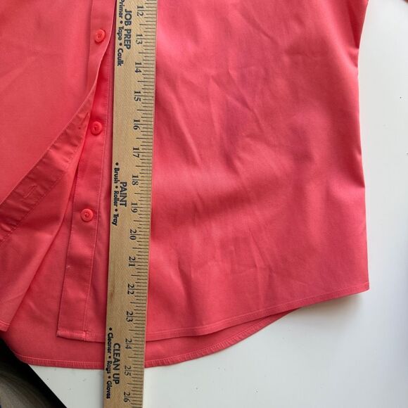 Chico's Poppy Colored No-Iron Camp Shirt, Size Medium - Picture 8 of 9